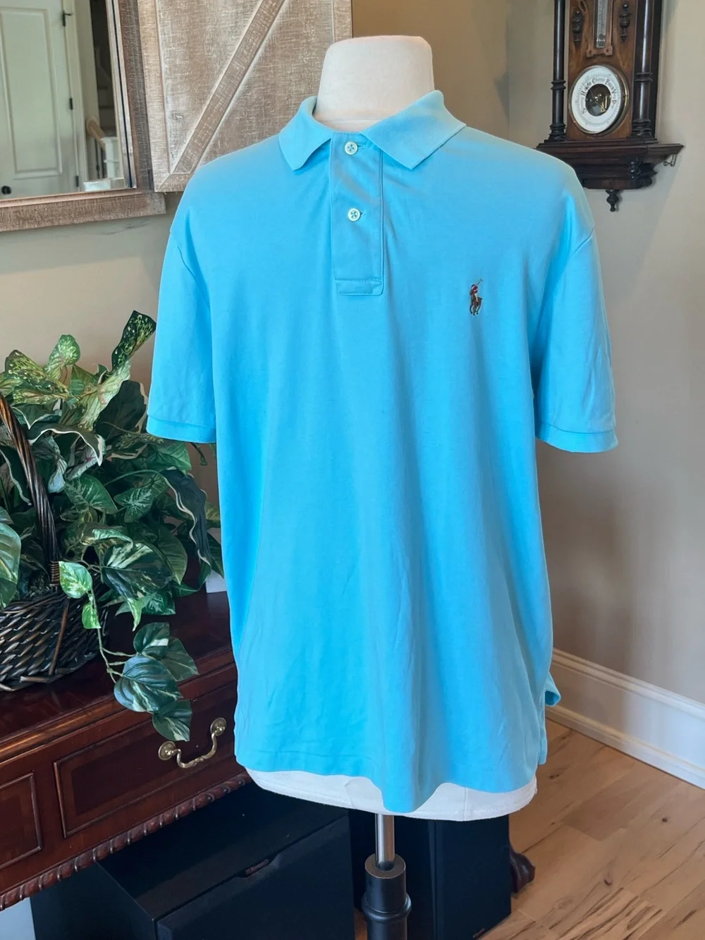 Ralph Lauren Men's Polo Shirt Pima SOFT Touch Light Blue
